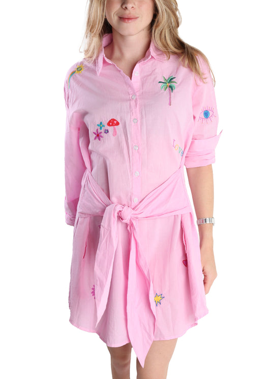Pink Sandy Shirt Dress