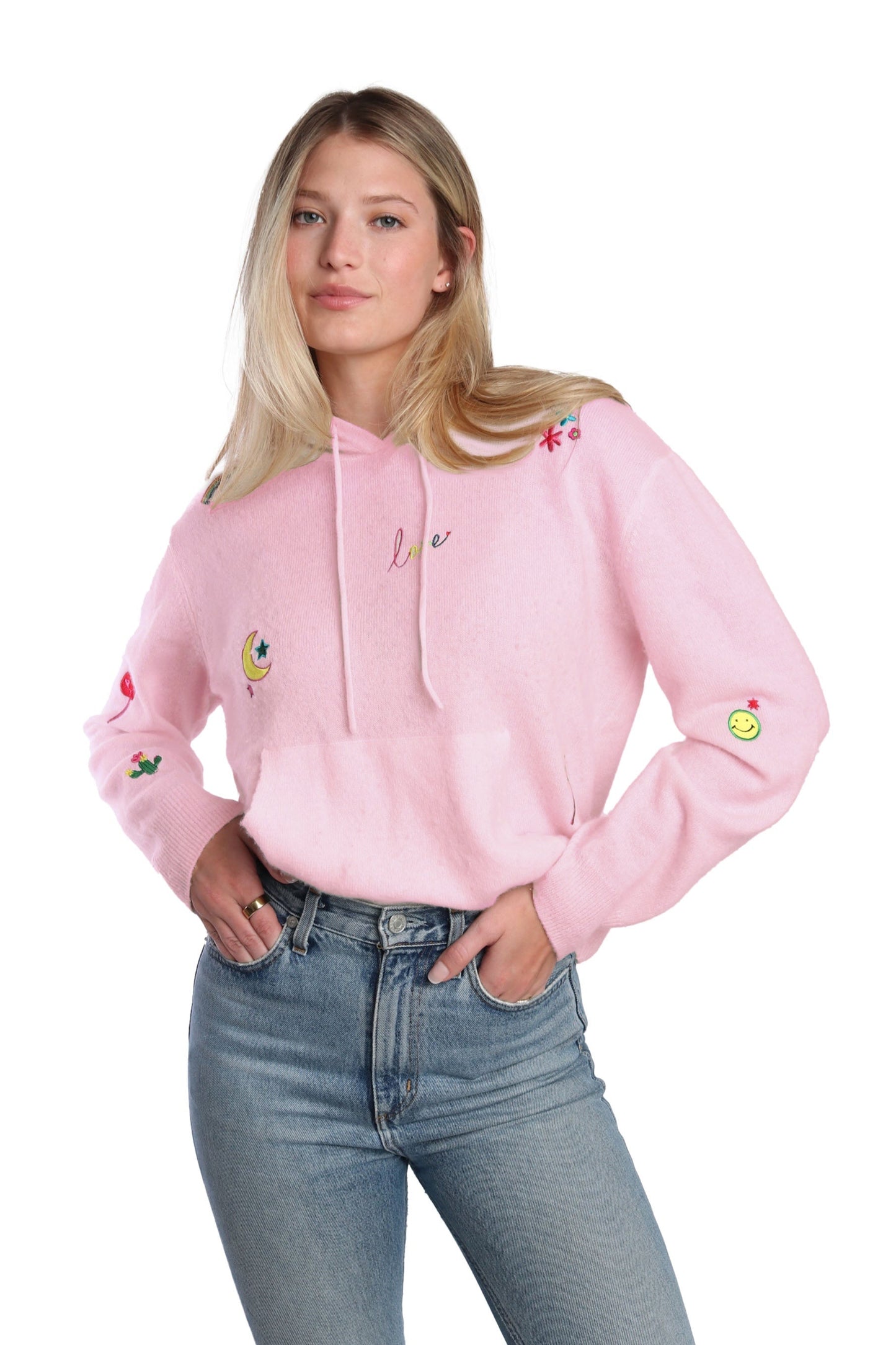 Pink Happy Cashmere Hoodie