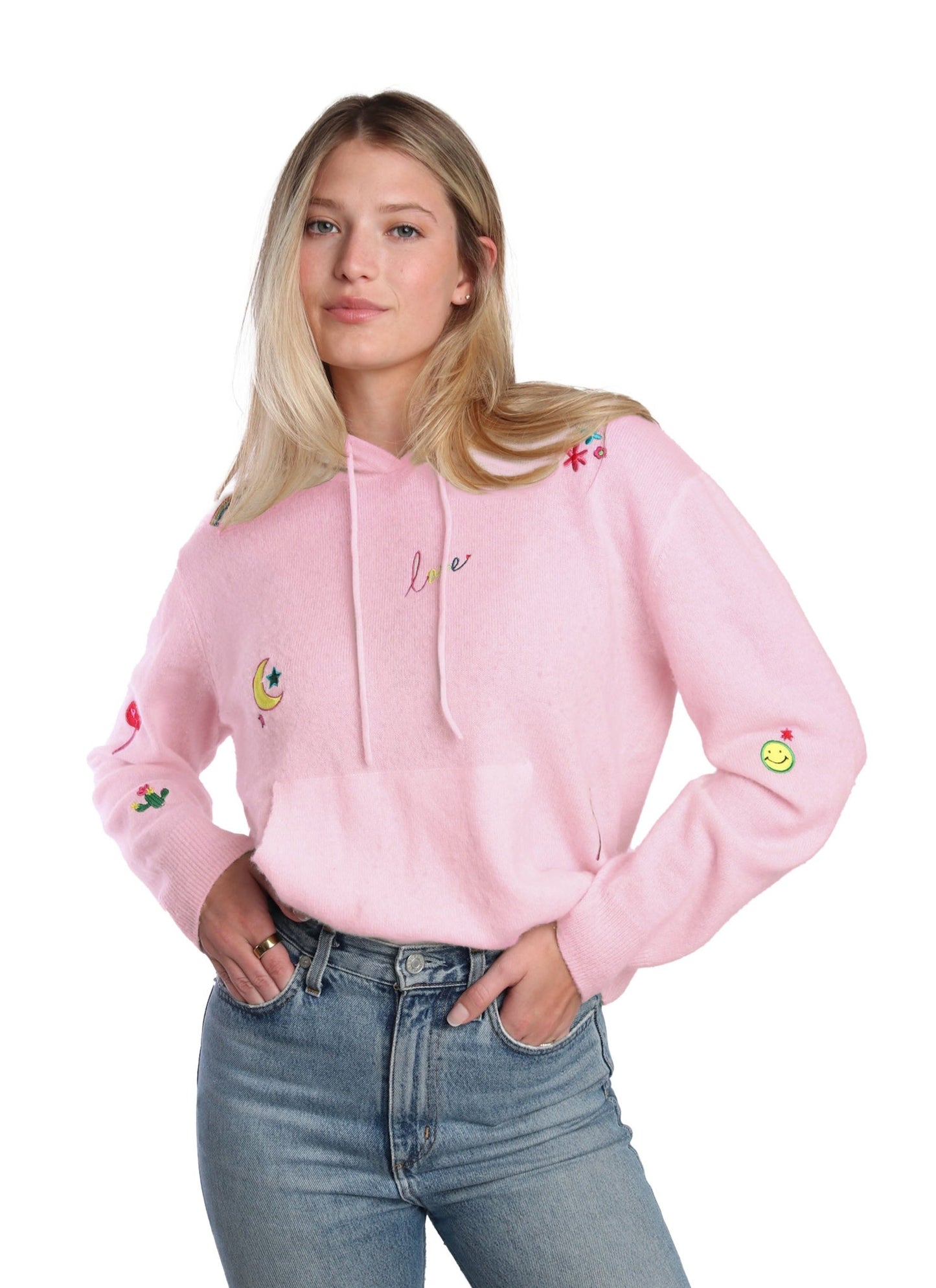 Pink Happy Cashmere Hoodie