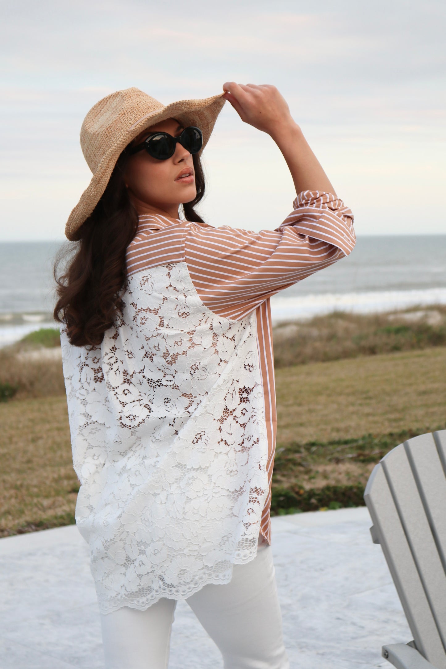 Mocha Selena Shirt detail view 7 - Romi Basha Designs