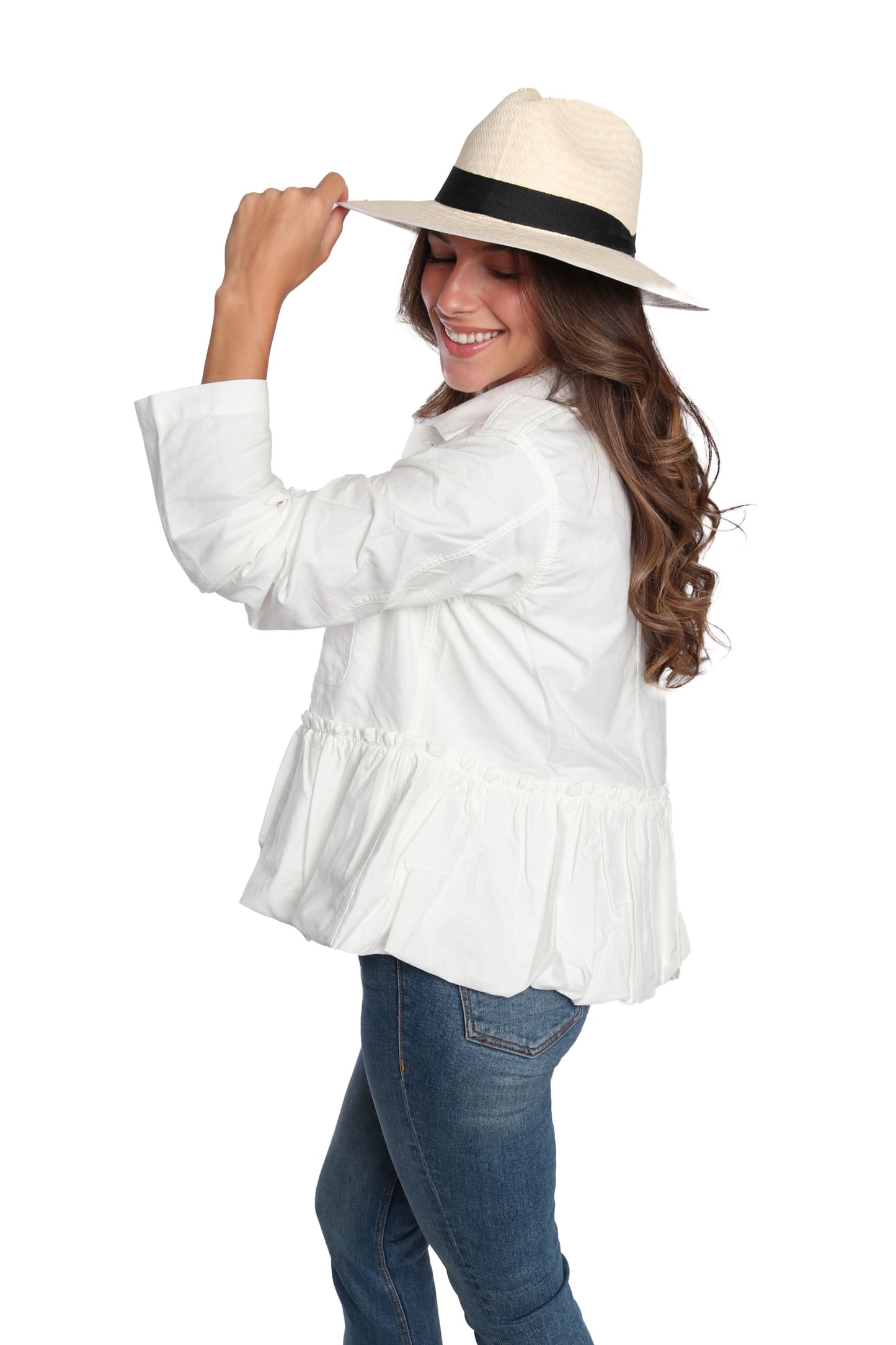 White Peplum Jacket