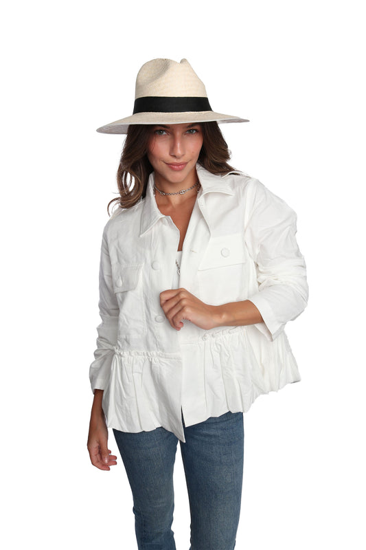 White Peplum Jacket