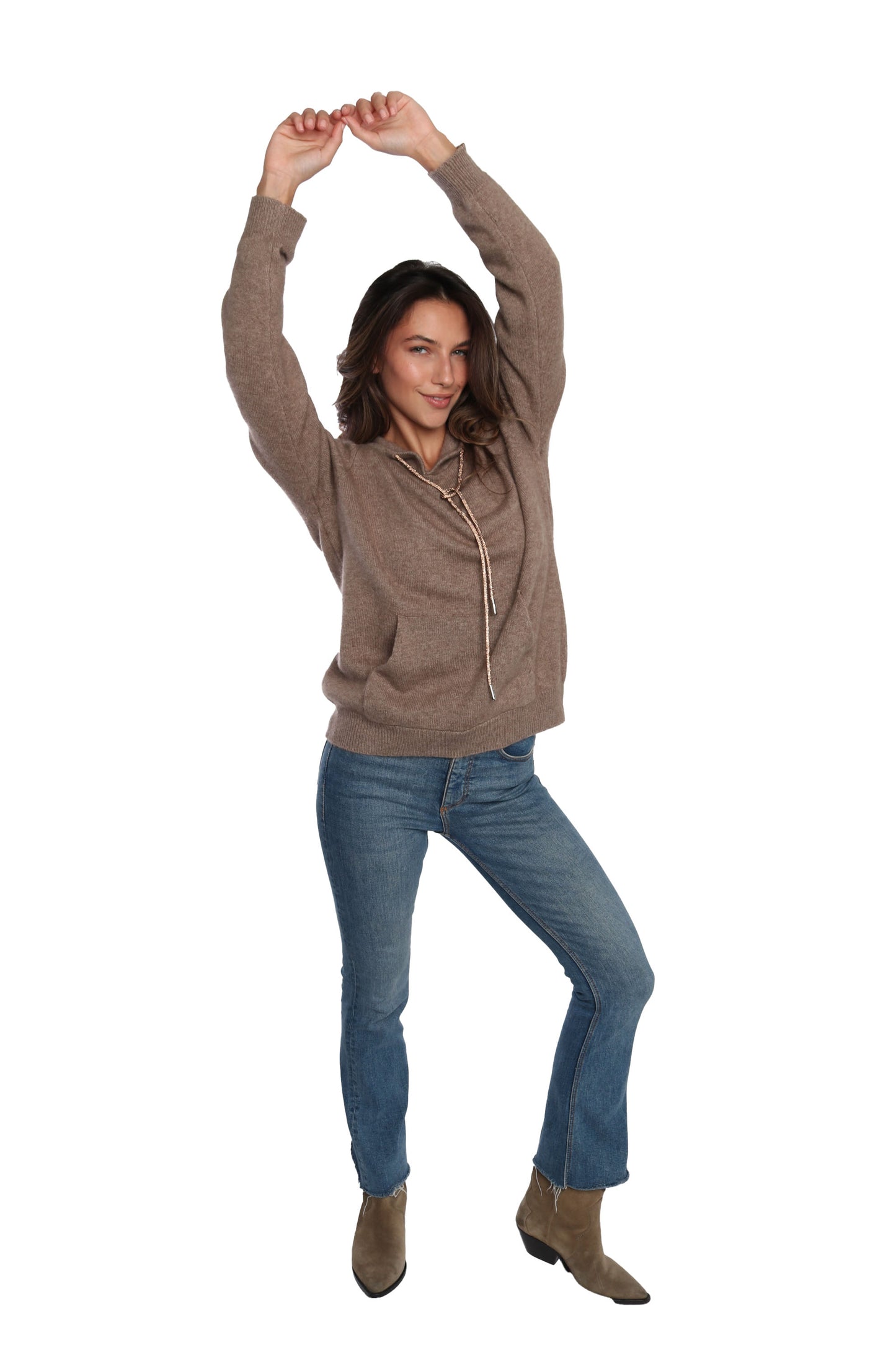 Rhinestone Cashmere Hoodie