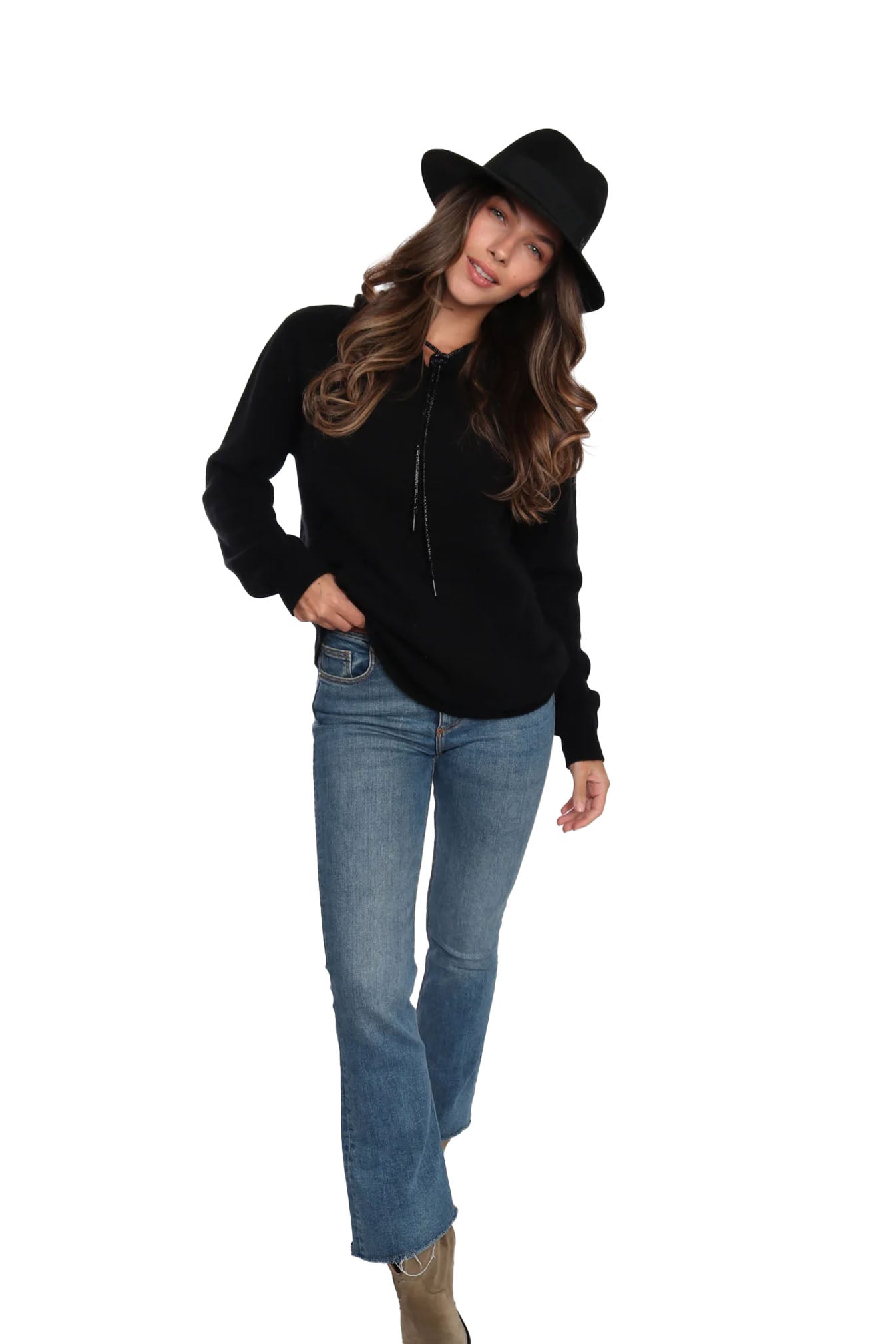 Rhinestone Cashmere Hoodie