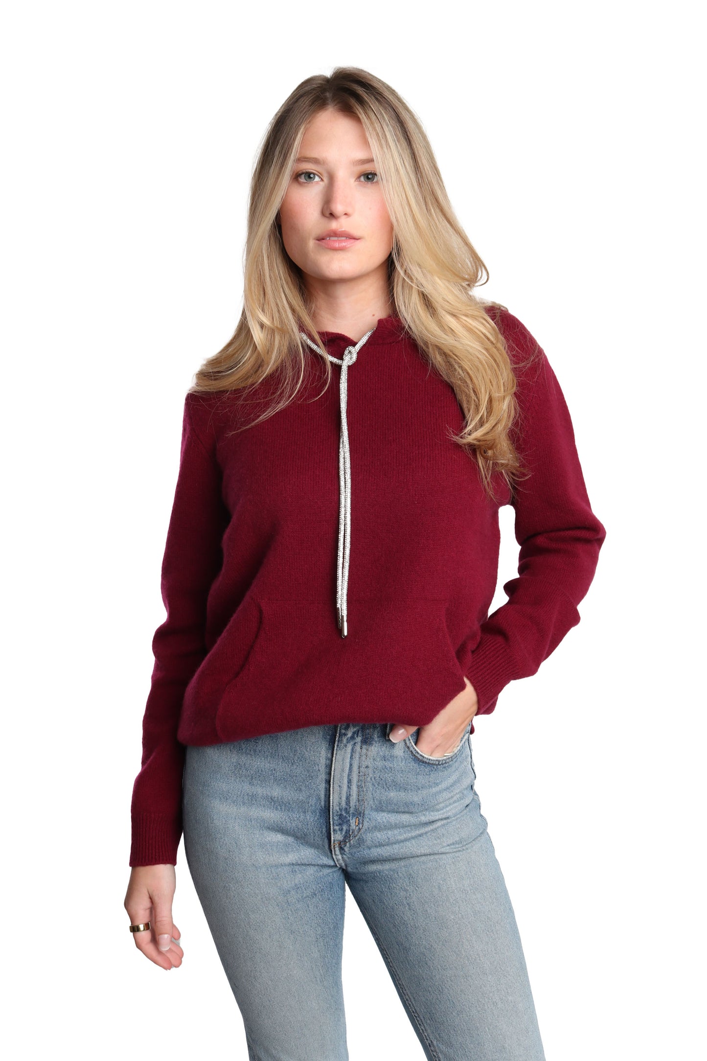 Rhinestone Cashmere Hoodie