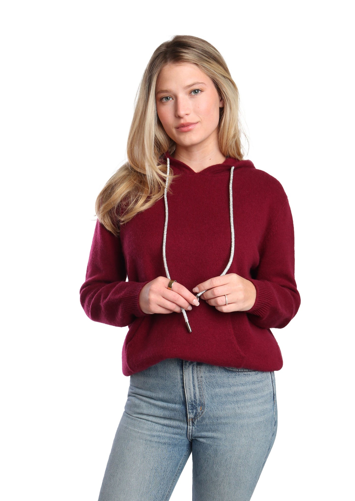Rhinestone Cashmere Hoodie