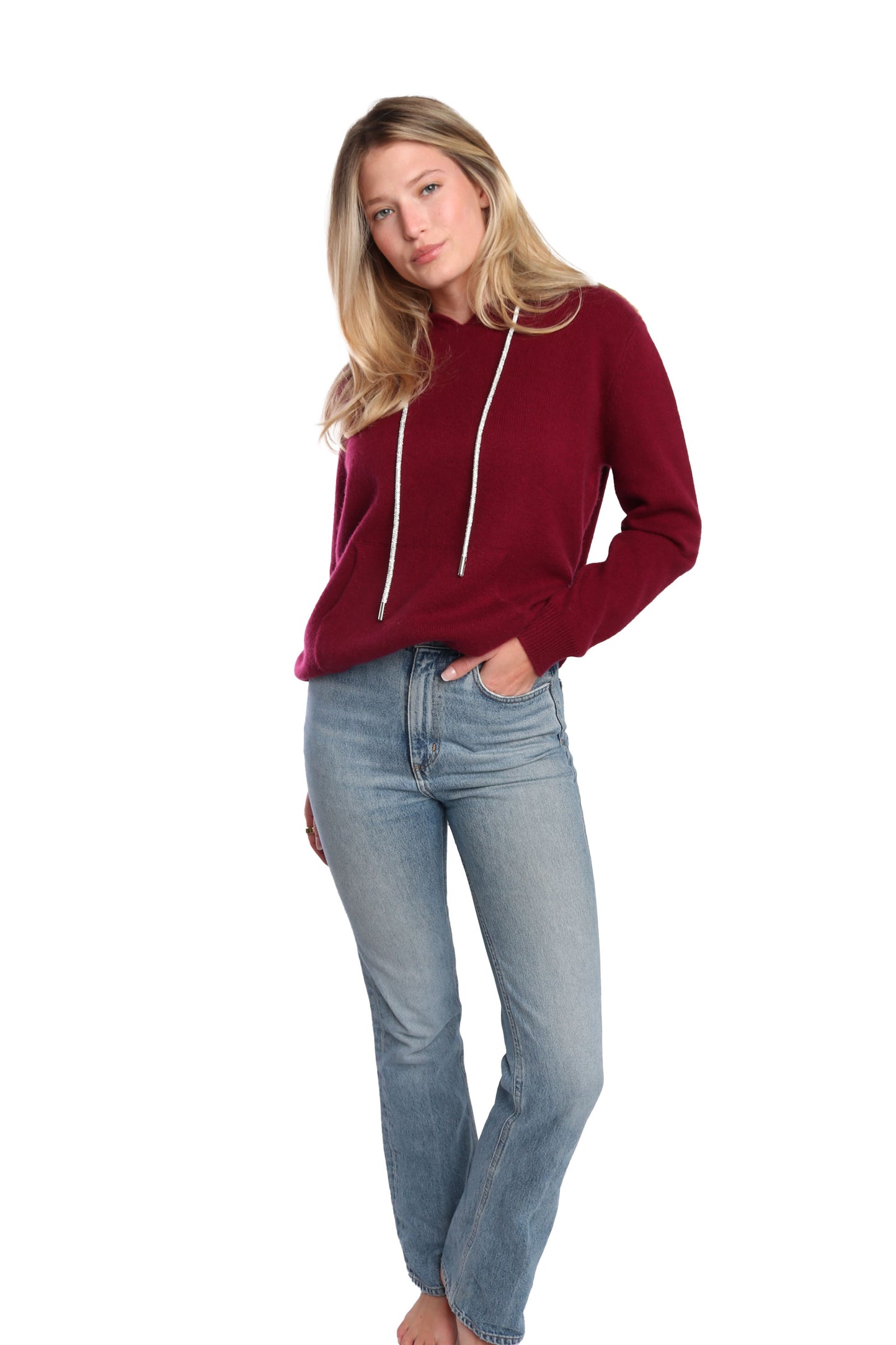 Rhinestone Cashmere Hoodie