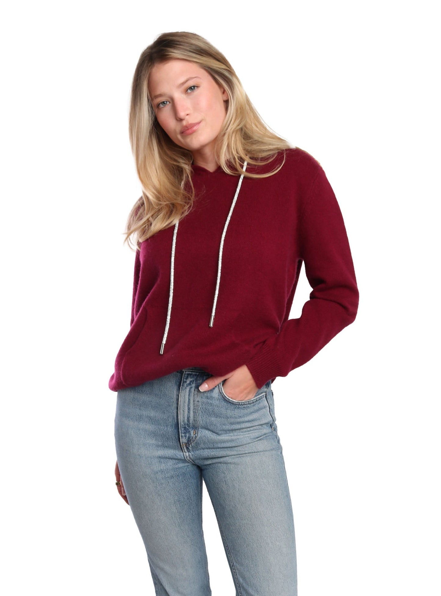 Rhinestone Cashmere Hoodie