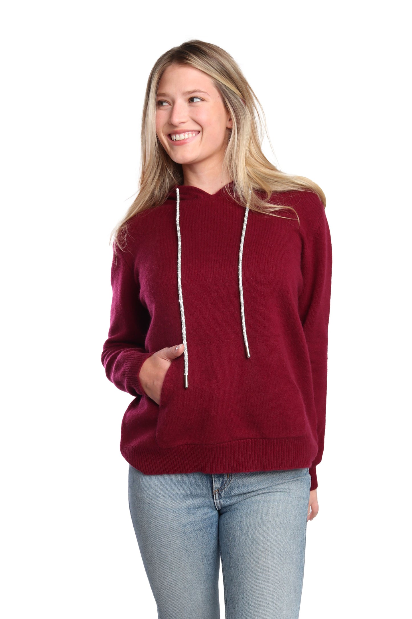 Rhinestone Cashmere Hoodie