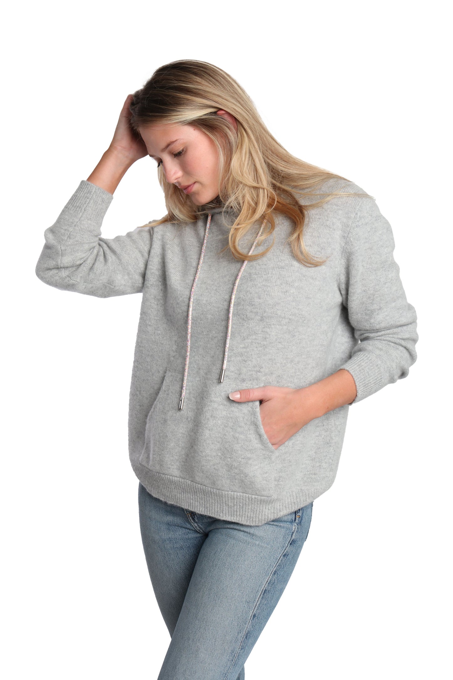 Rhinestone Cashmere Hoodie