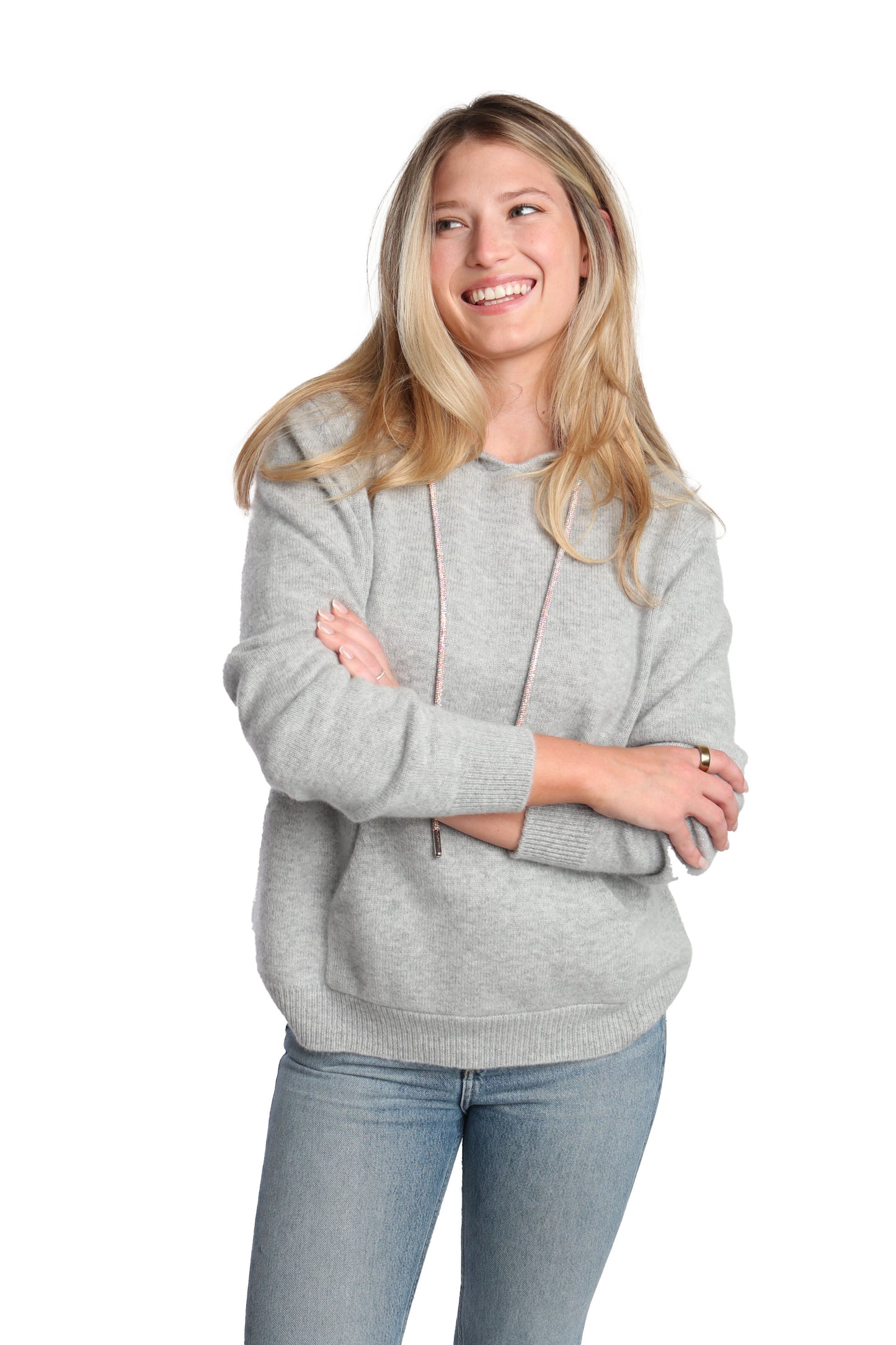 Rhinestone Cashmere Hoodie