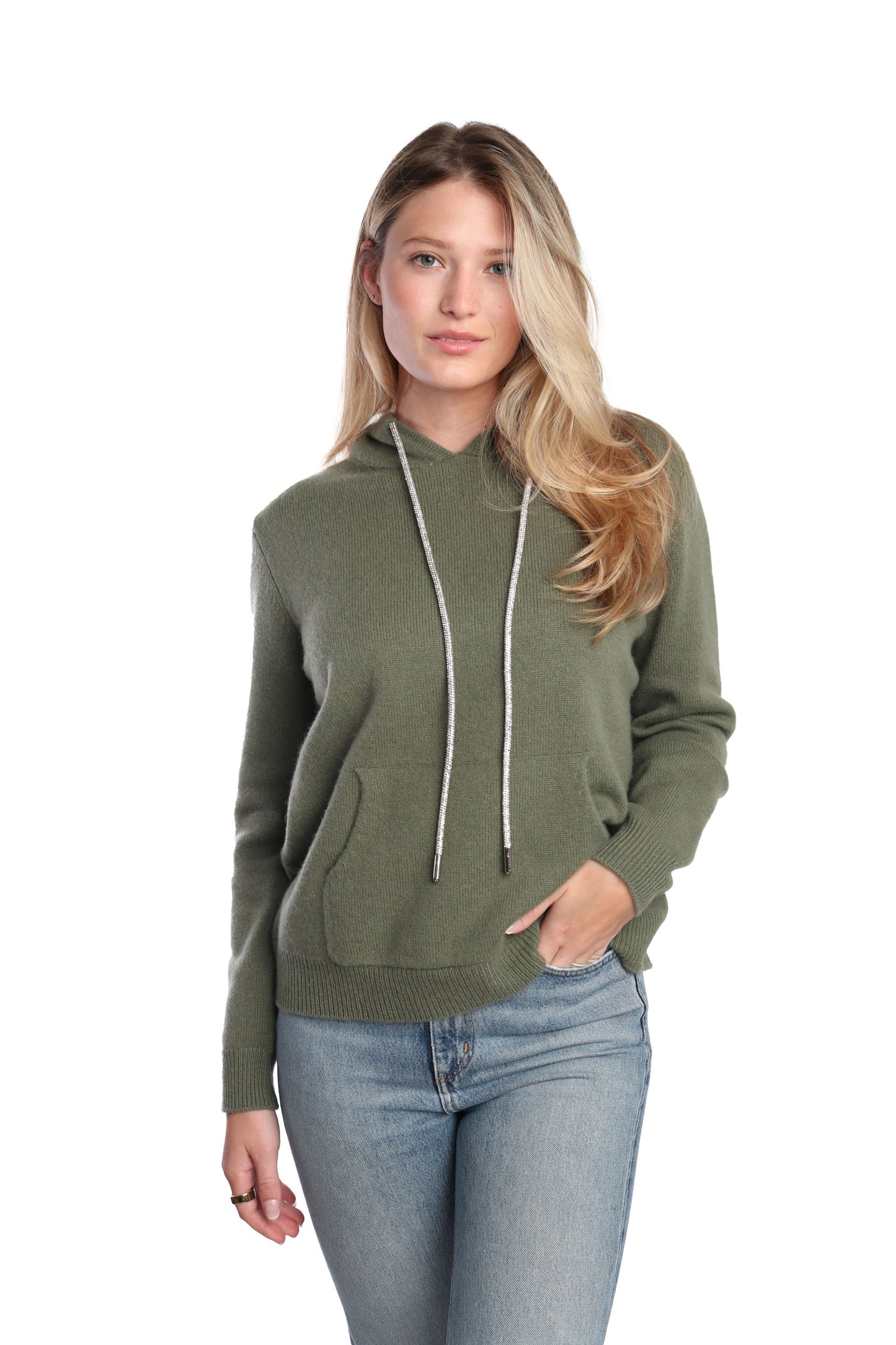 Rhinestone Cashmere Hoodie
