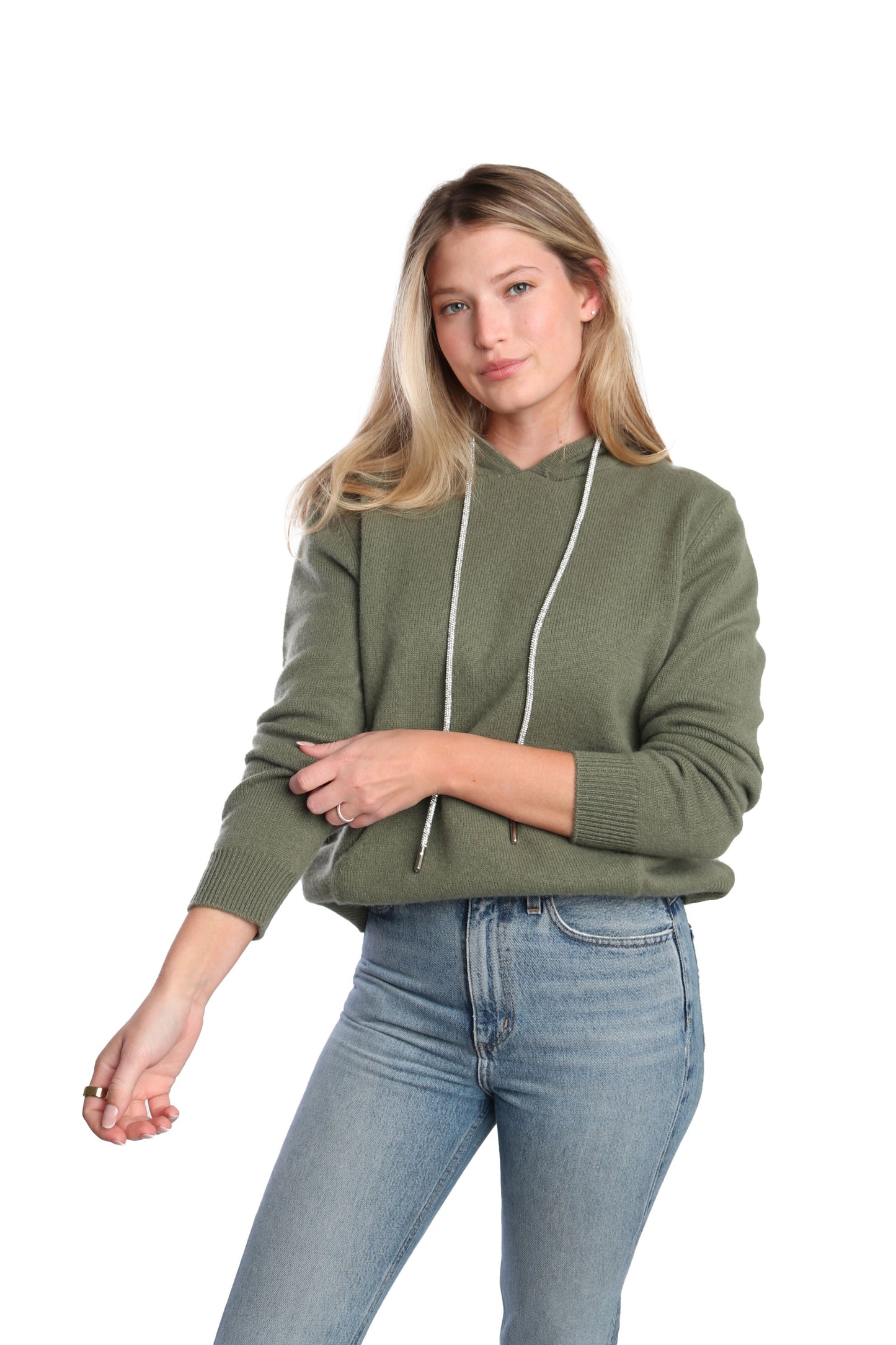 Rhinestone Cashmere Hoodie