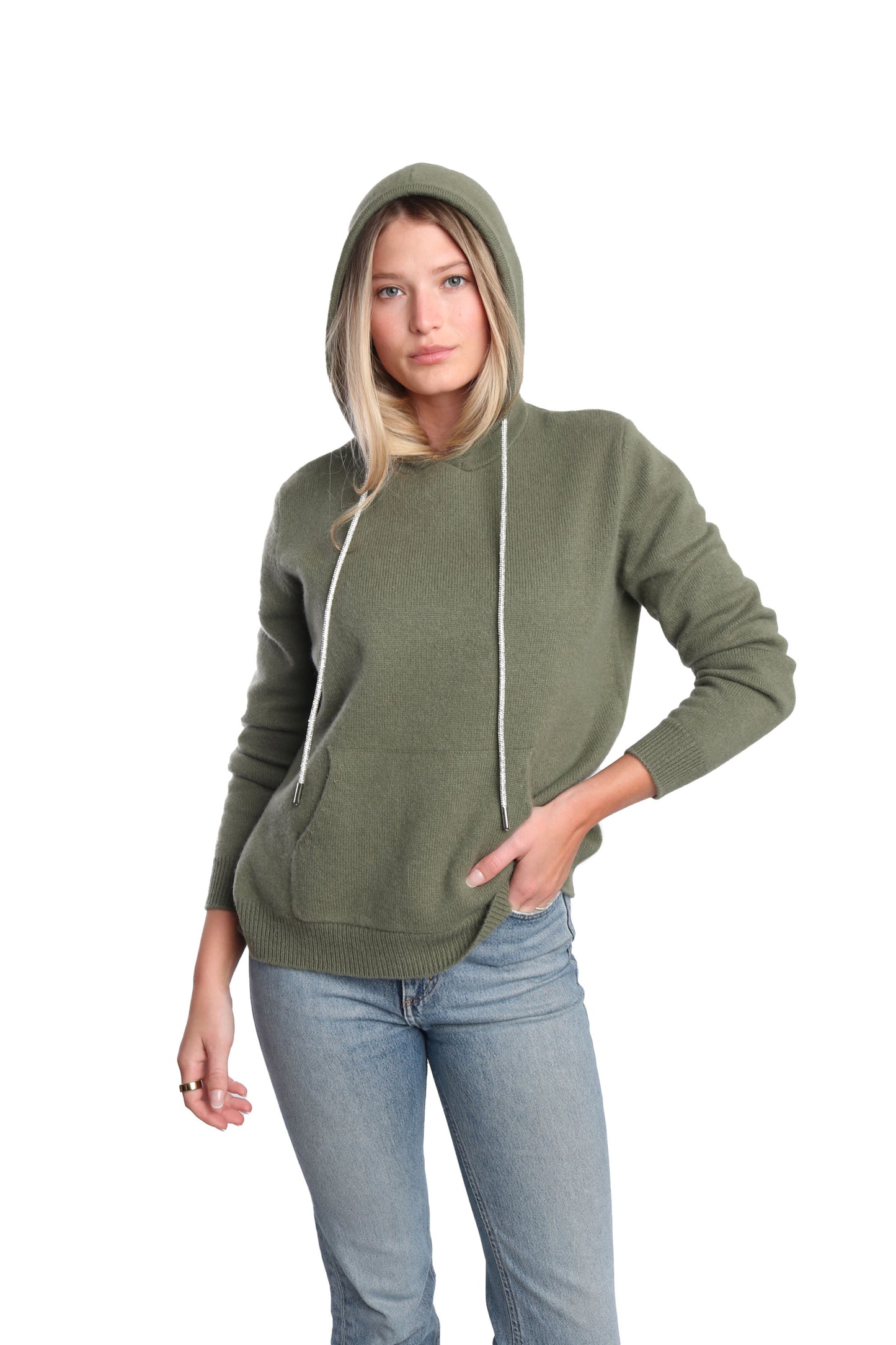 Rhinestone Cashmere Hoodie