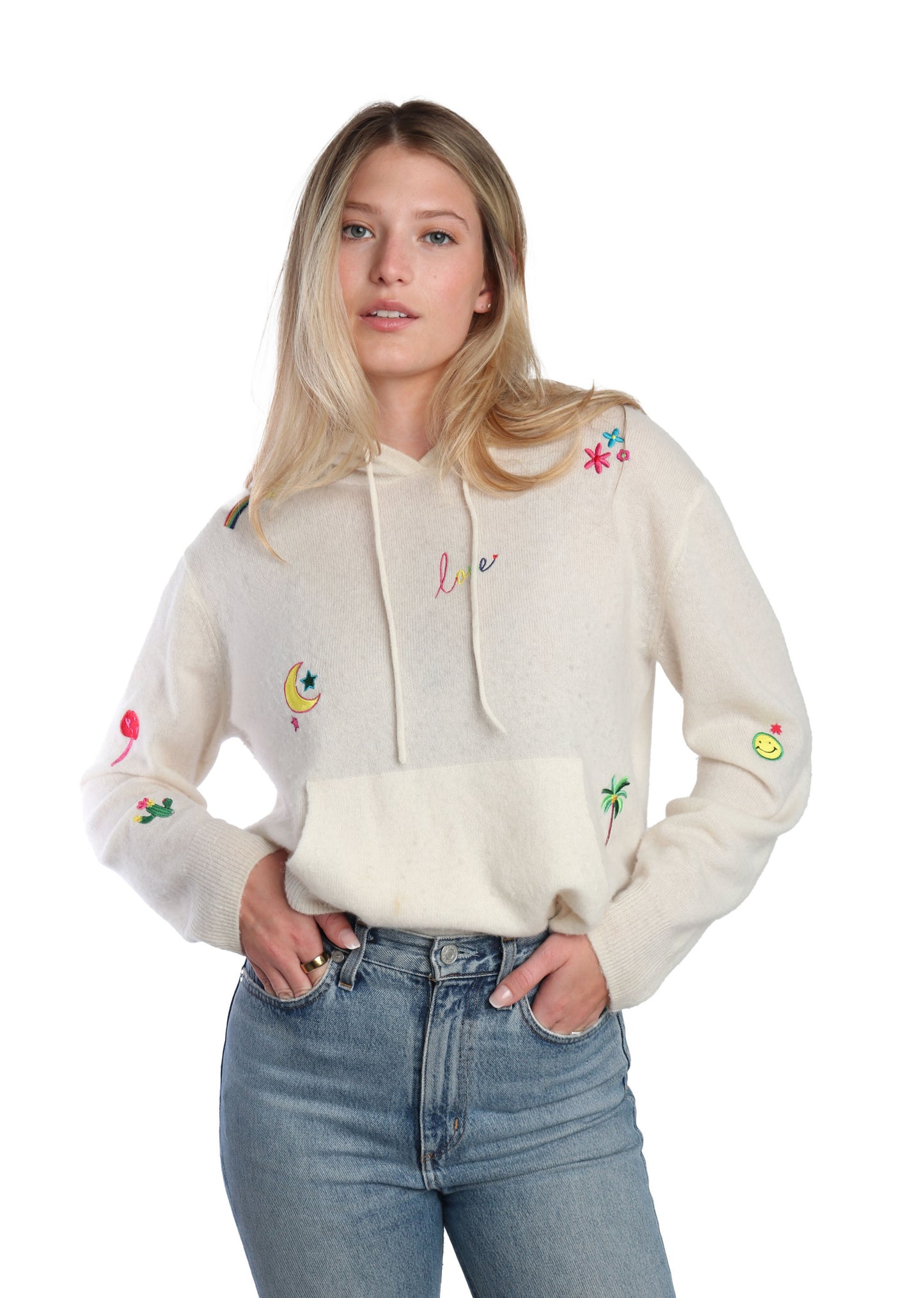 Cream Happy Cashmere Hoodie