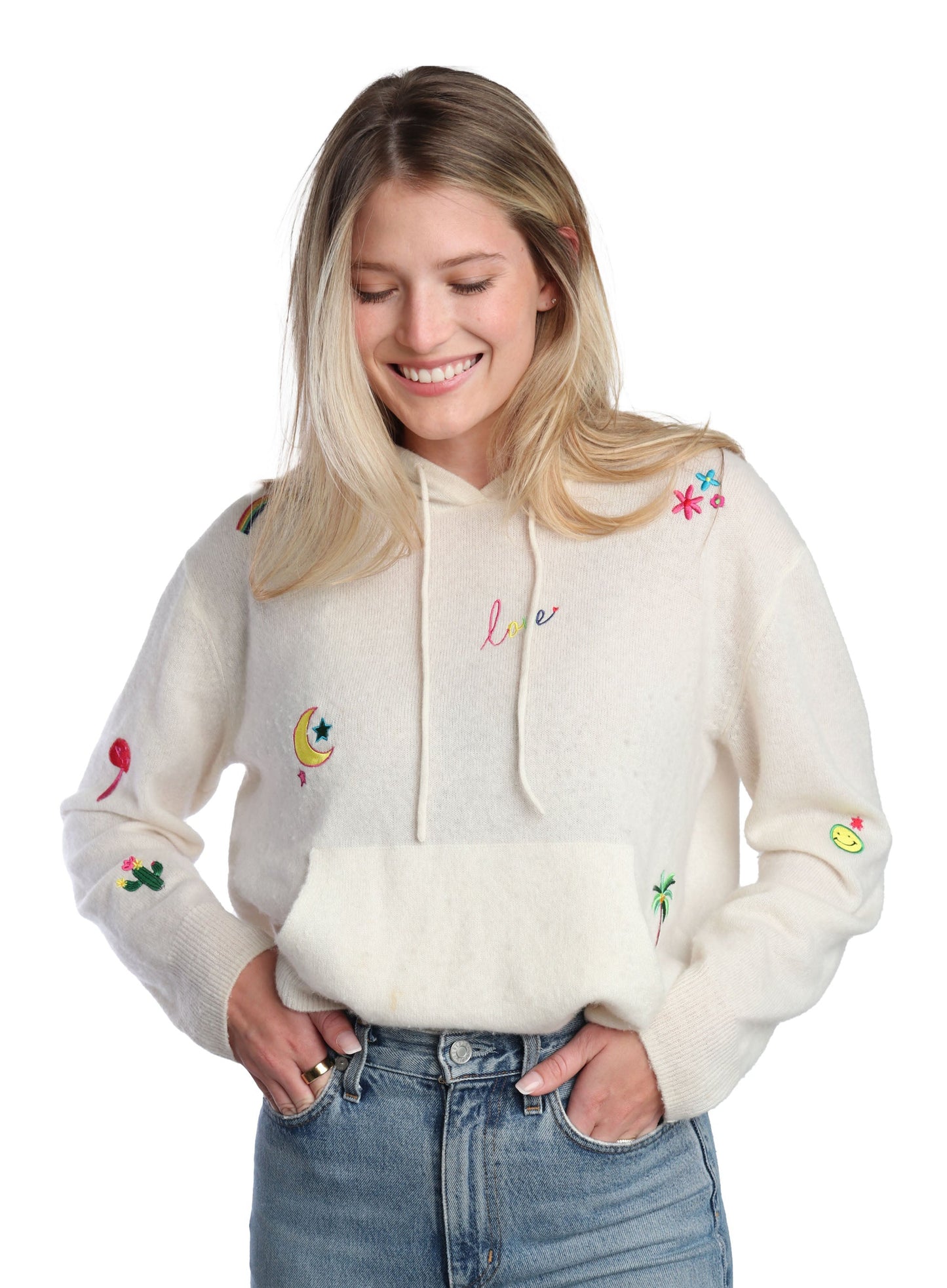 Cream Happy Cashmere Hoodie