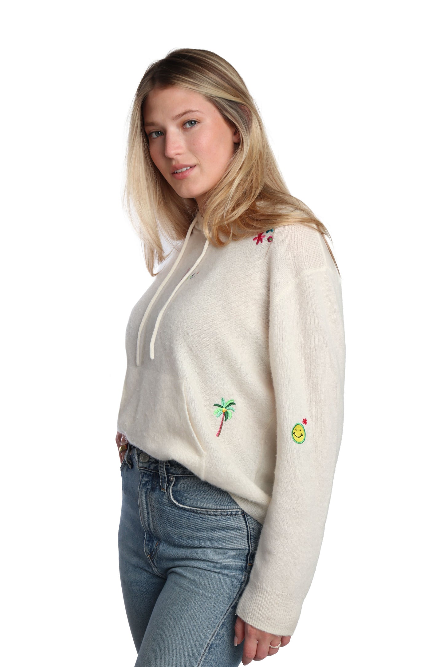 Cream Happy Cashmere Hoodie