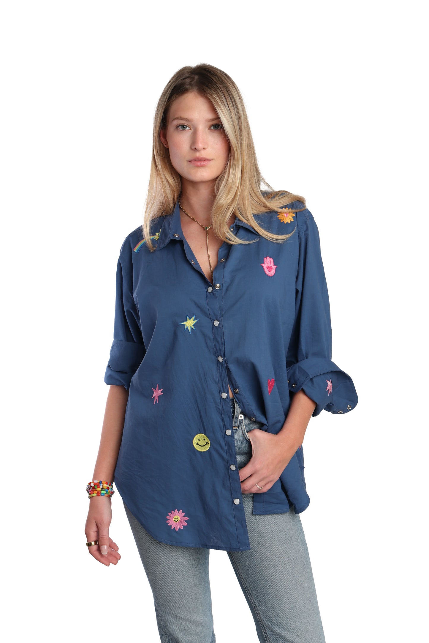 Navy Peony Shirt
