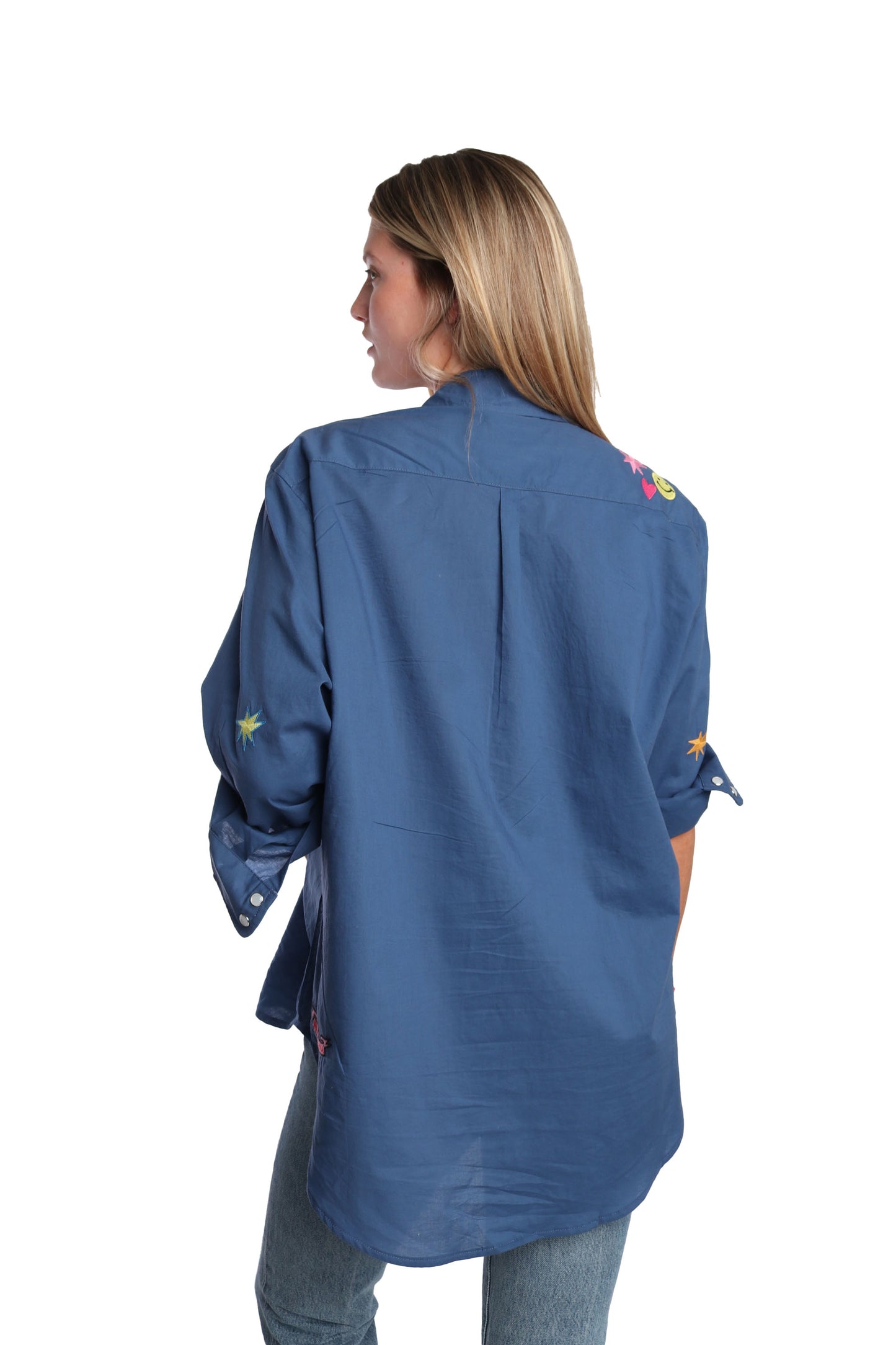 Navy Peony Shirt