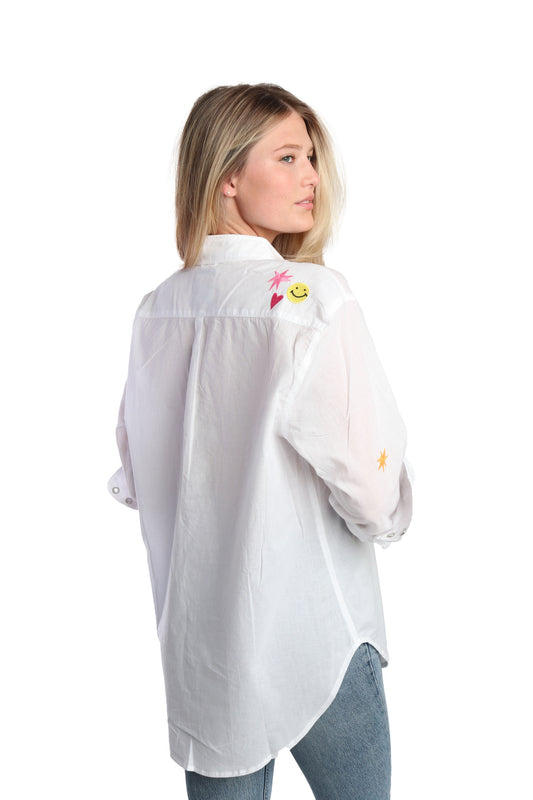 White Peony Shirt - Romi Basha