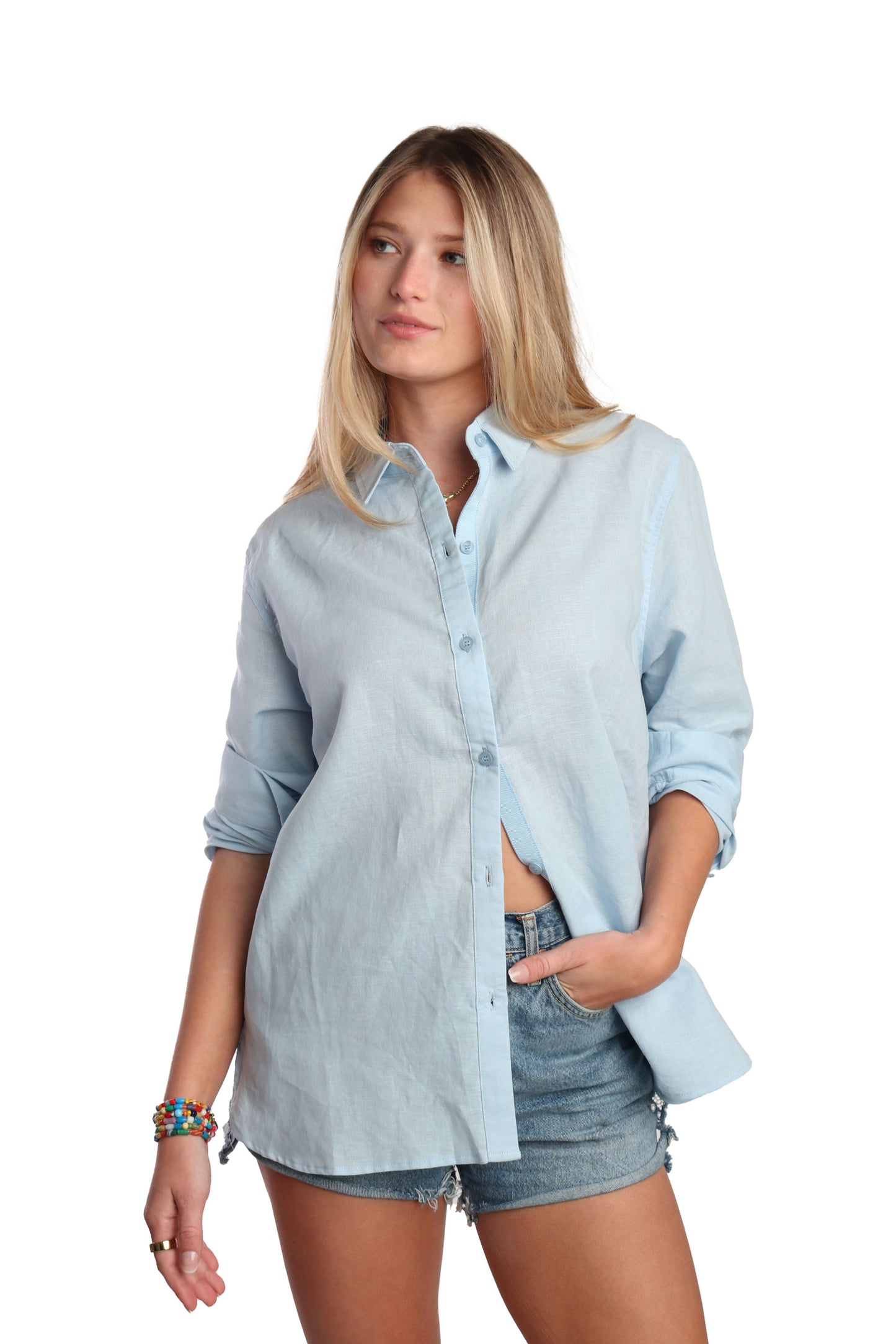 Aqua Linen Selena Shirt
