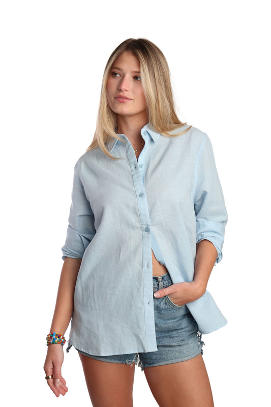 Aqua Linen Selena Shirt
