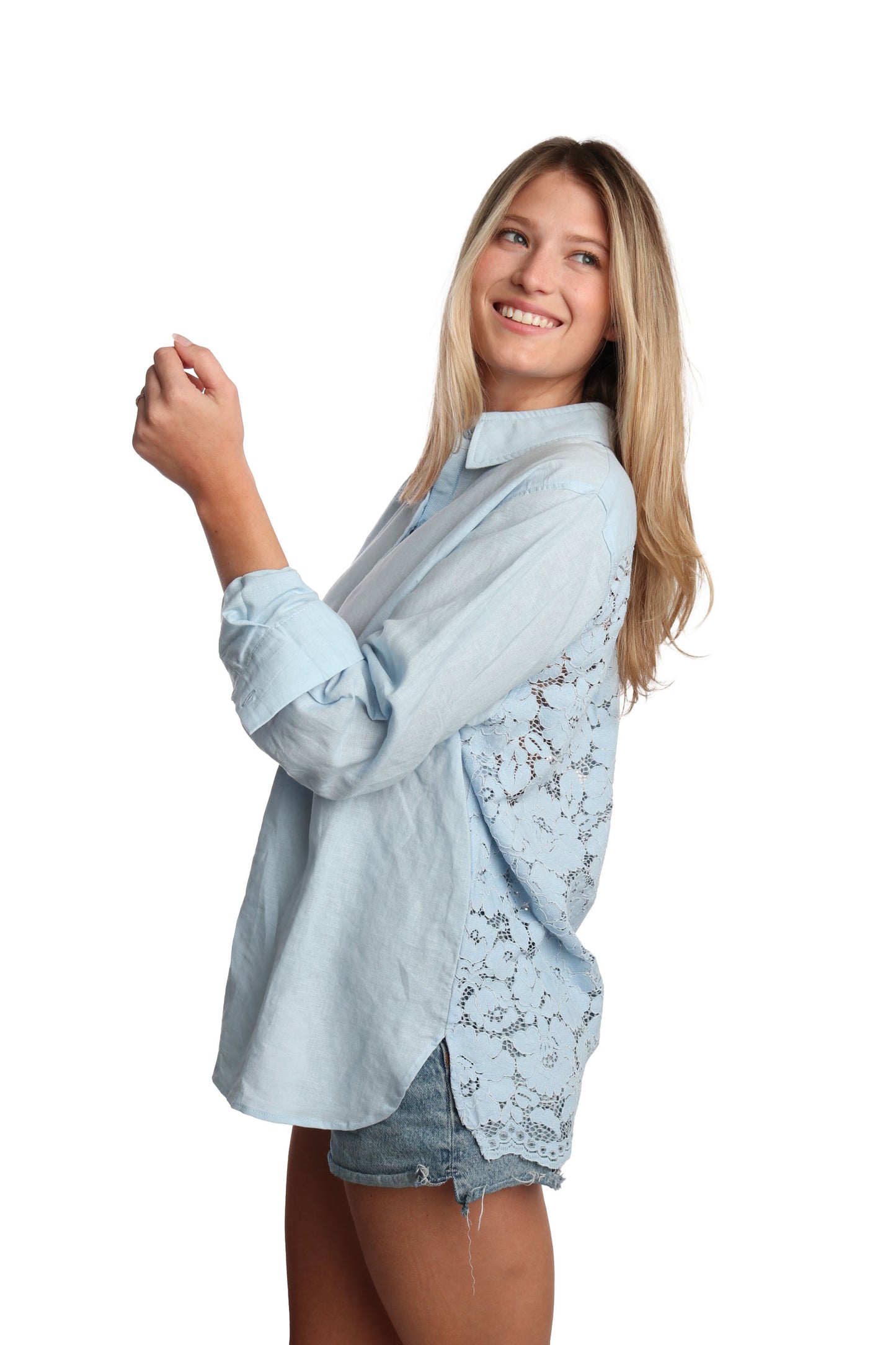 Aqua Linen Selena Shirt