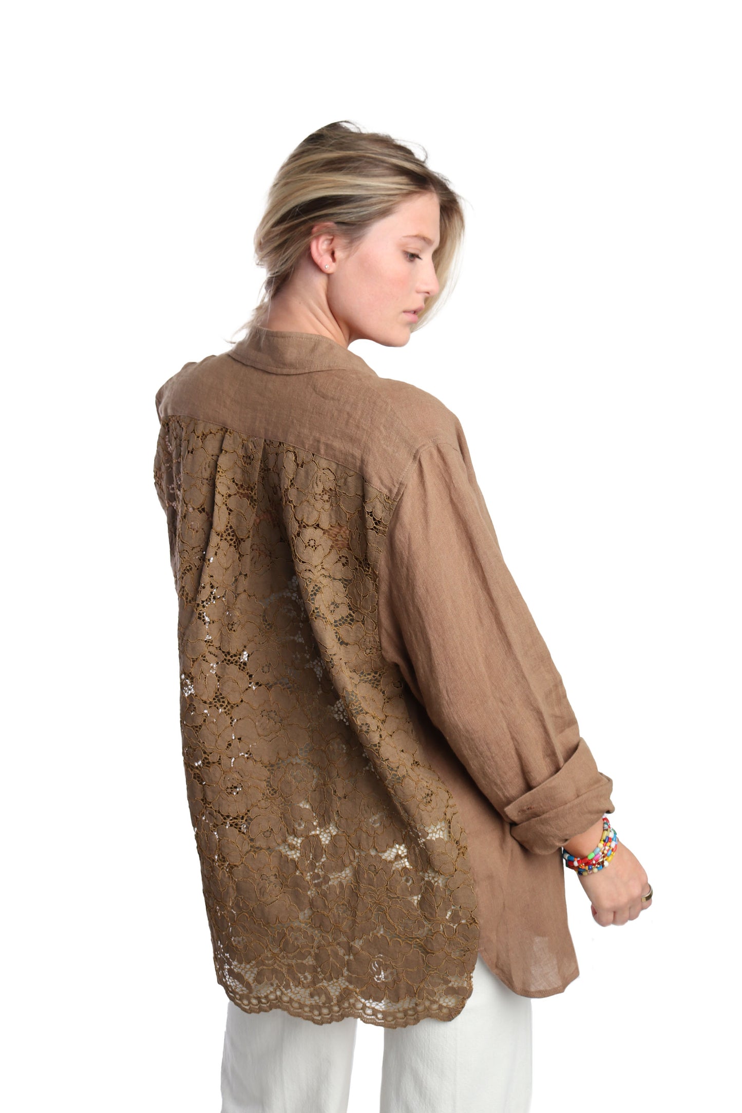 Camel Linen Selena Shirt