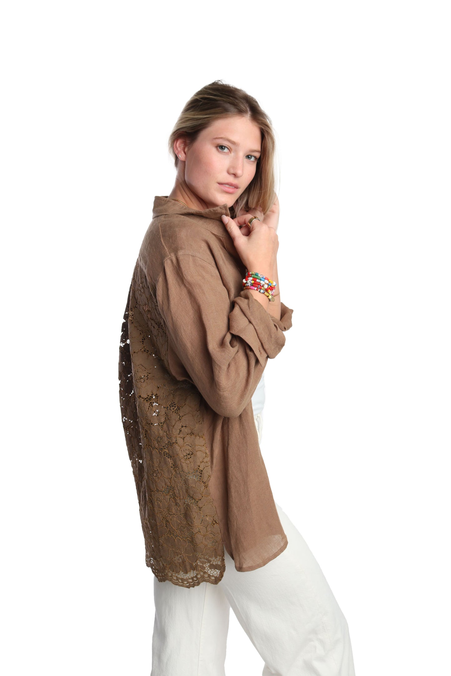 Camel Linen Selena Shirt