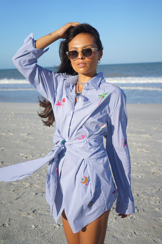 Striped Sunshine Shirt Dress