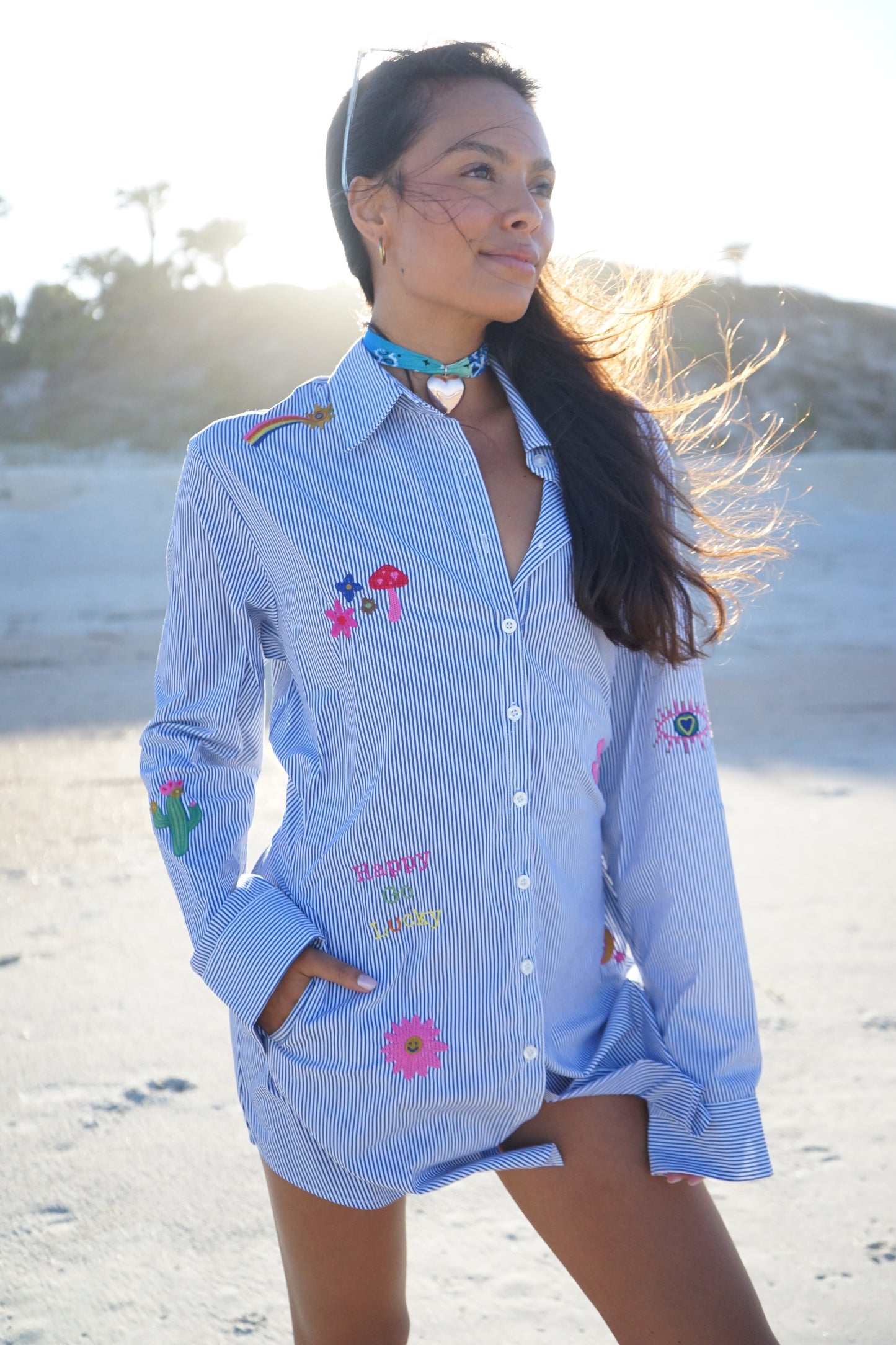 Striped Sunshine Shirt Dress
