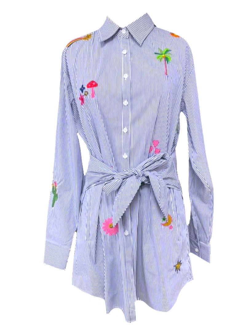 Striped Sunshine Shirt Dress
