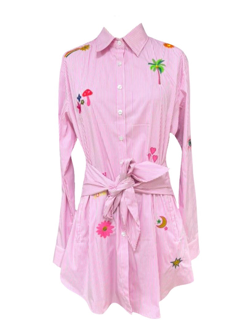 Striped Sunshine Shirt Dress