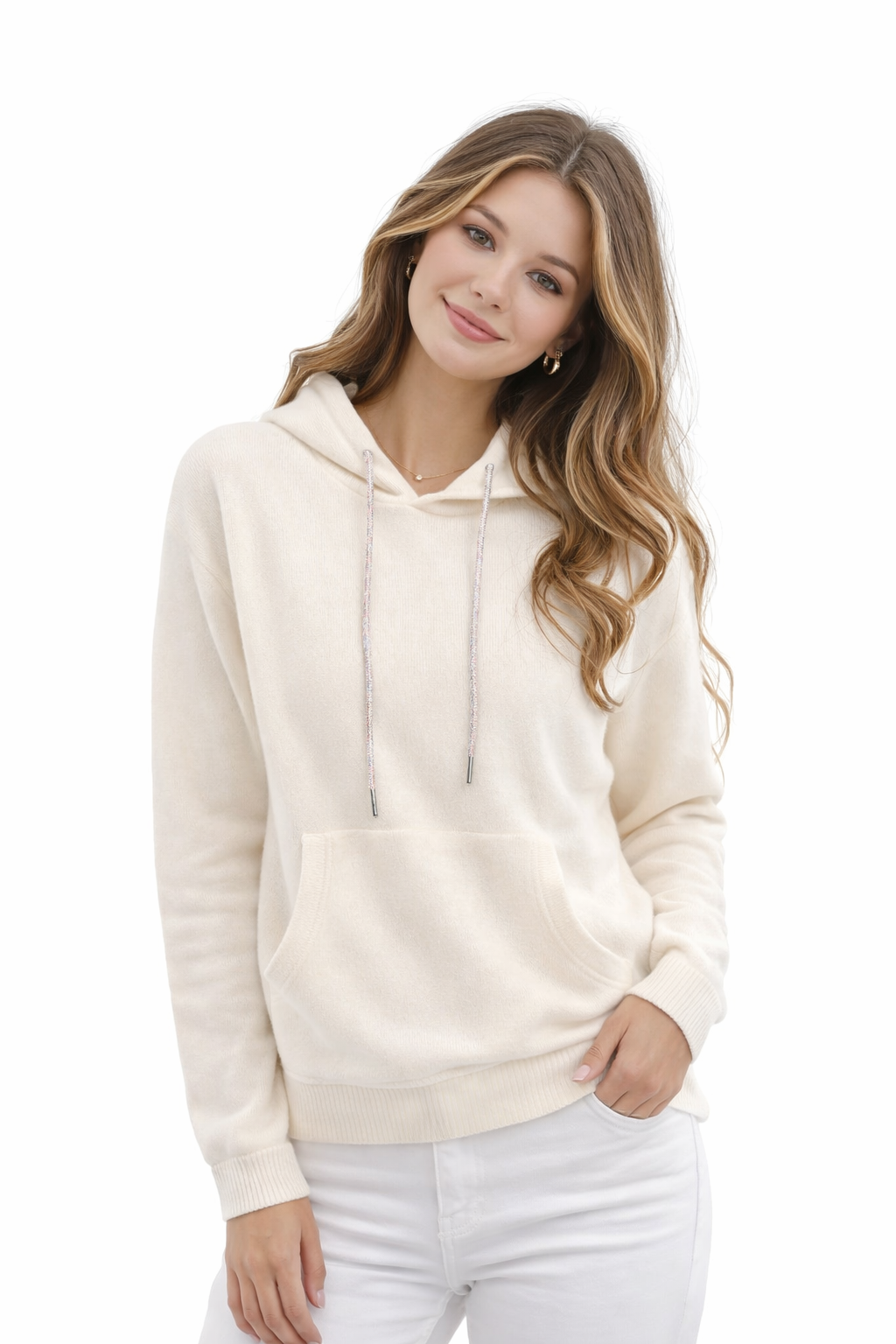 Rhinestone Cashmere Hoodie