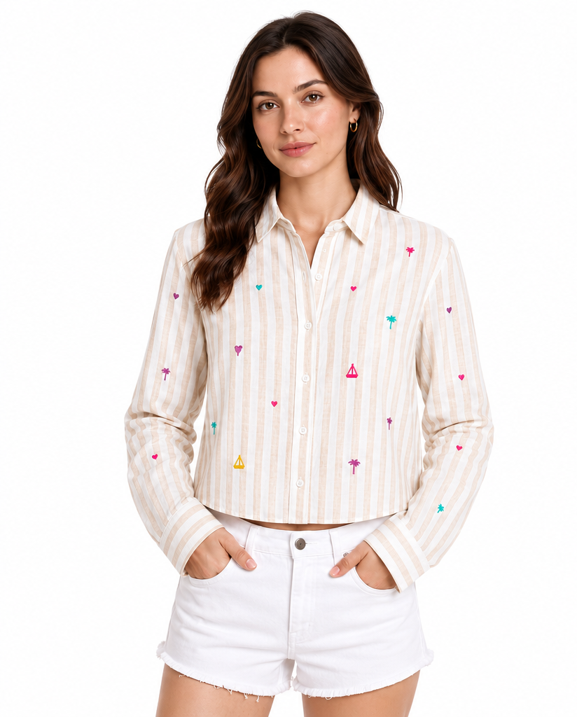 The Linen Sail Away Button Down — Romi Basha Designs