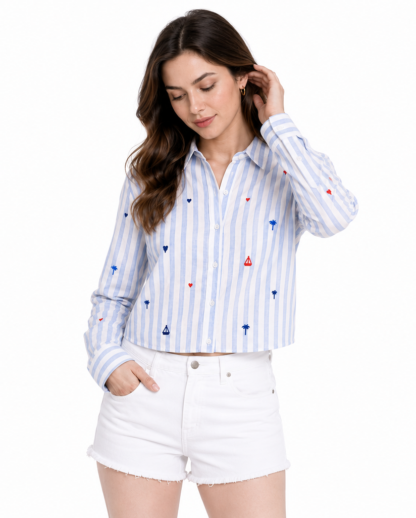 The Linen Sail Away Button Down — Romi Basha Designs