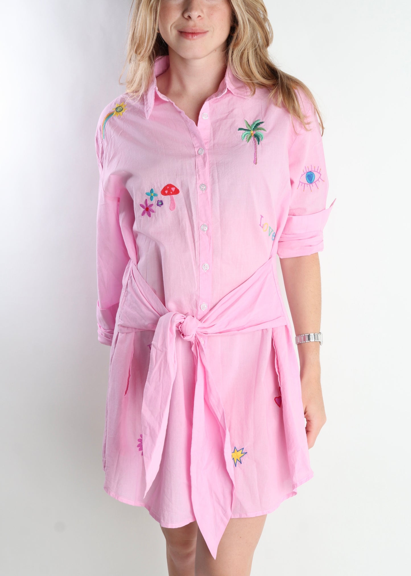 Pink Sandy Shirt Dress