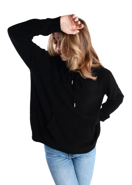 In Love Black Cashmere Hoodie