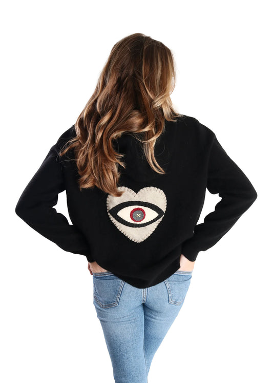In Love Black Cashmere Hoodie