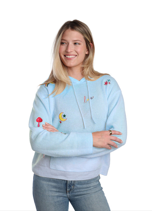 Aqua Happy Cashmere Hoodie