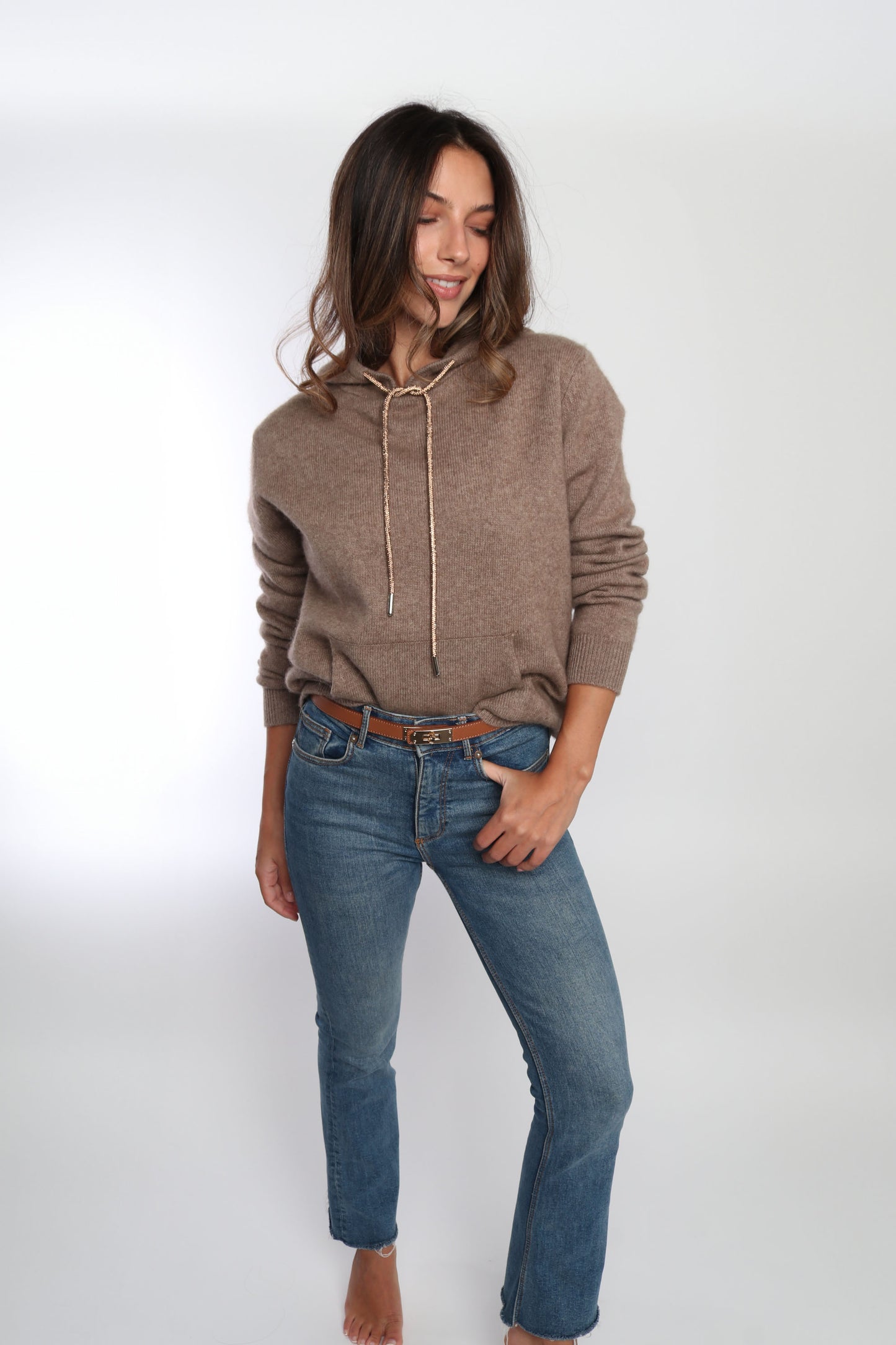 Rhinestone Cashmere Hoodie