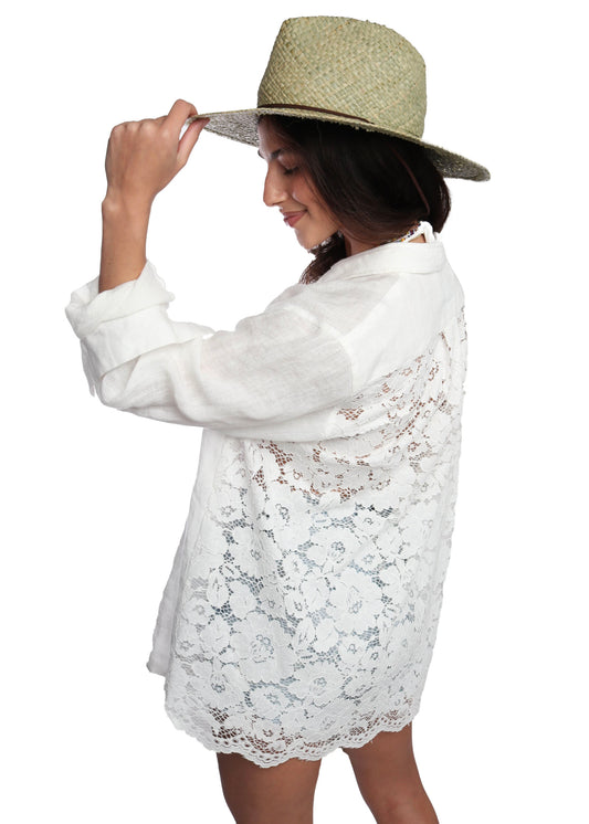 Linen Selena Shirt detail view 1 — Romi Basha Designs