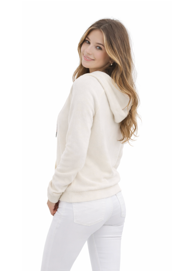 Rhinestone Cashmere Hoodie
