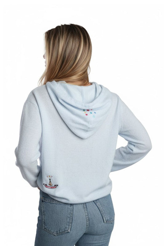 Aqua Happy Cashmere Hoodie