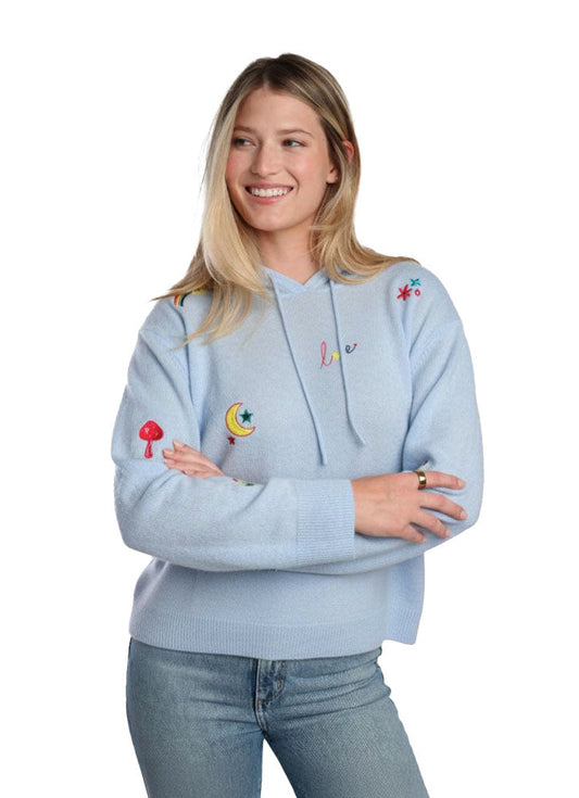 Aqua Happy Cashmere Hoodie