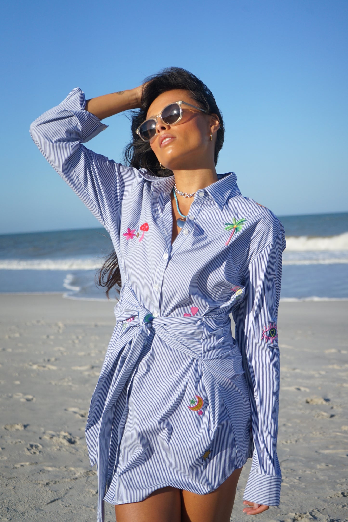 Sunshine Striped Shirt Dress — Romi Basha Designs
