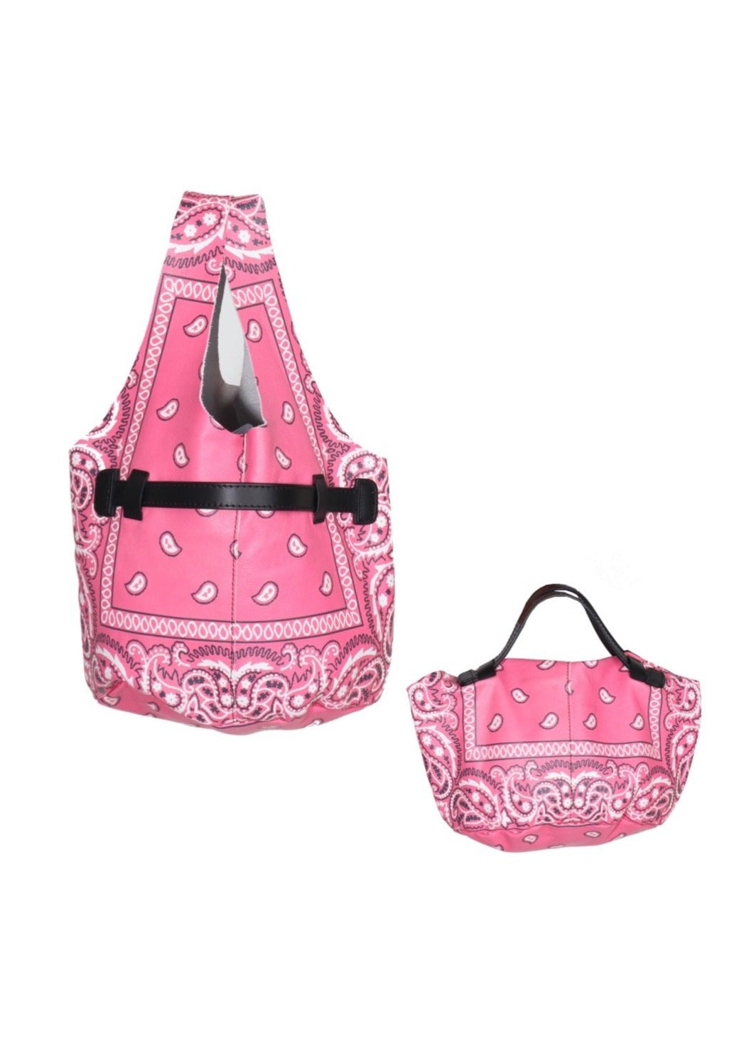 Leather Bandana Bucket Bag